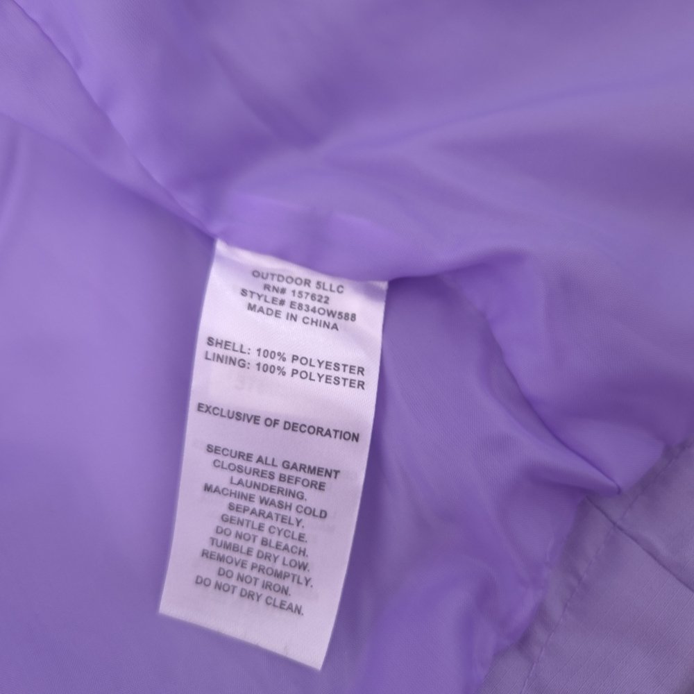 Eddie Bauer Youth L 14/16 Windbreaker Water Resistant Rain Jacket Blue Purple - Picture 9 of 14